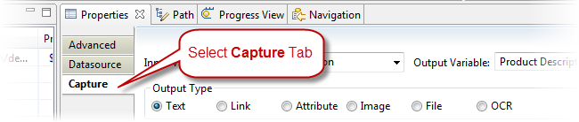 Select capture tab